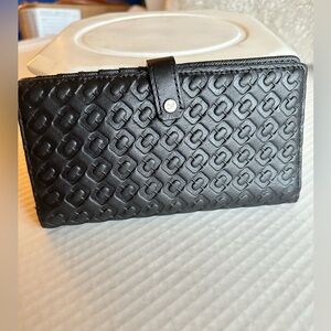 Diane Von Furstenberg Black Embossed Wallet